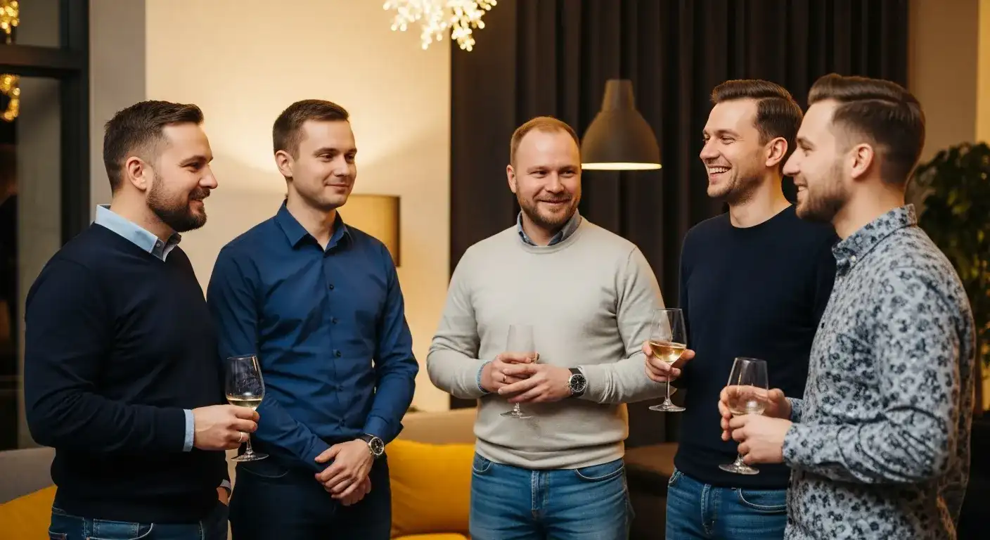 Расслабленный мужской образ для неформального новогоднего корпоратива