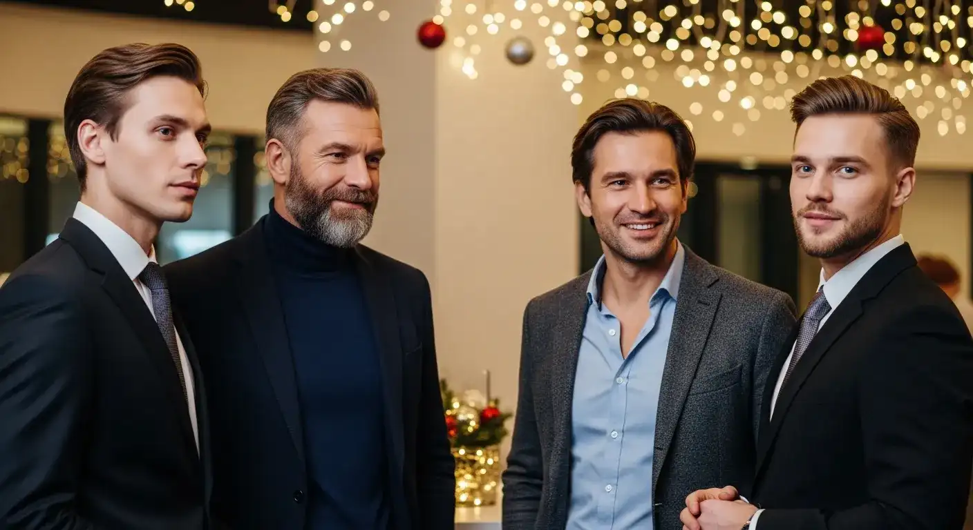 Мужские образы для новогоднего корпоратива 2026 в классическом стиле