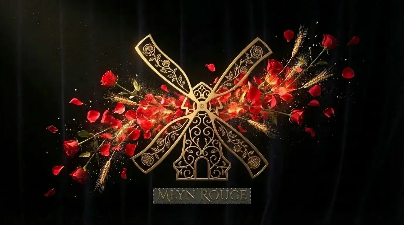 Золотая мельница с розами и колосьями &mdash; символ ресторана Млын Руж в Минске