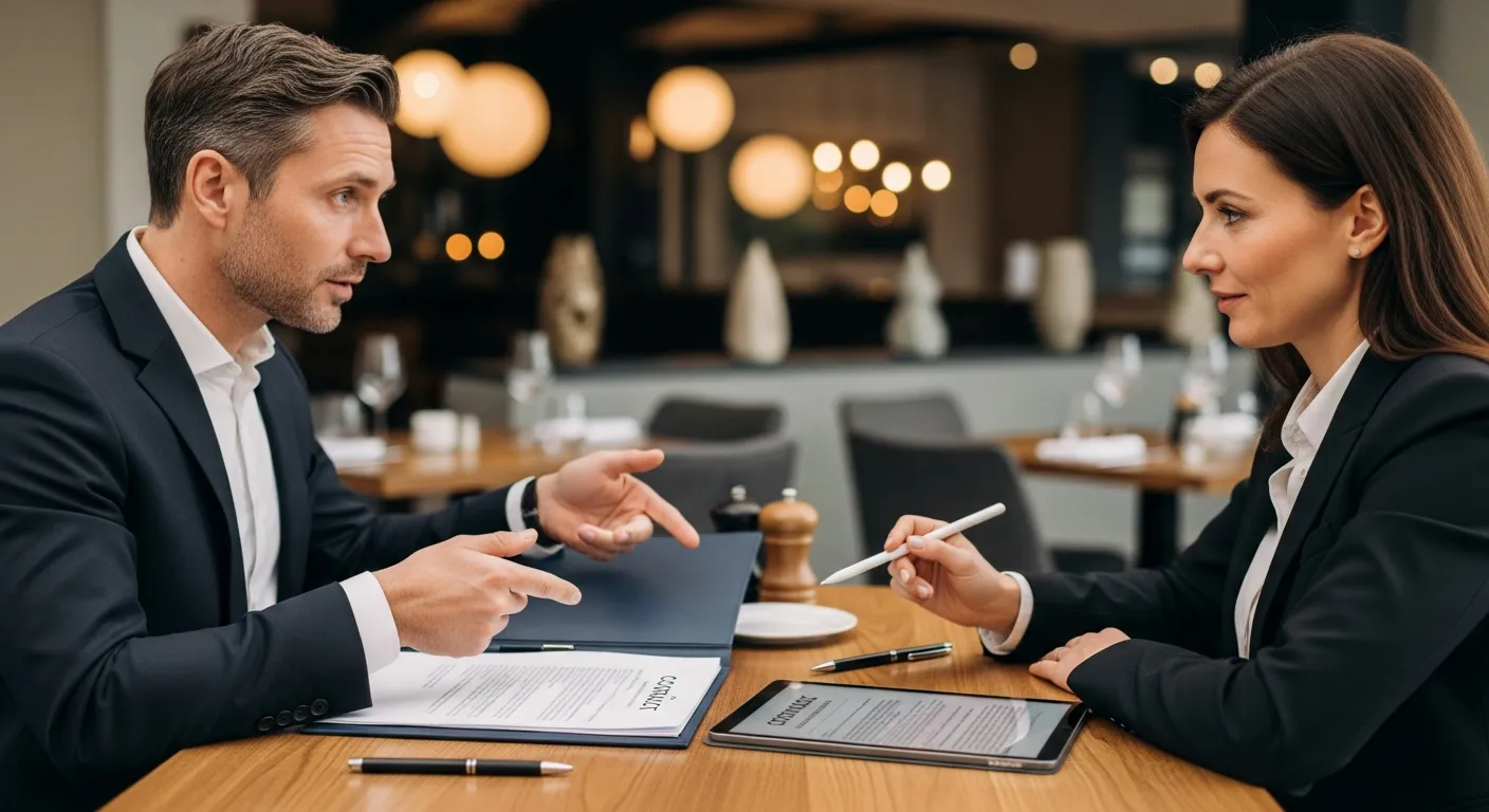 Бронирование ресторана и проверка условий договора