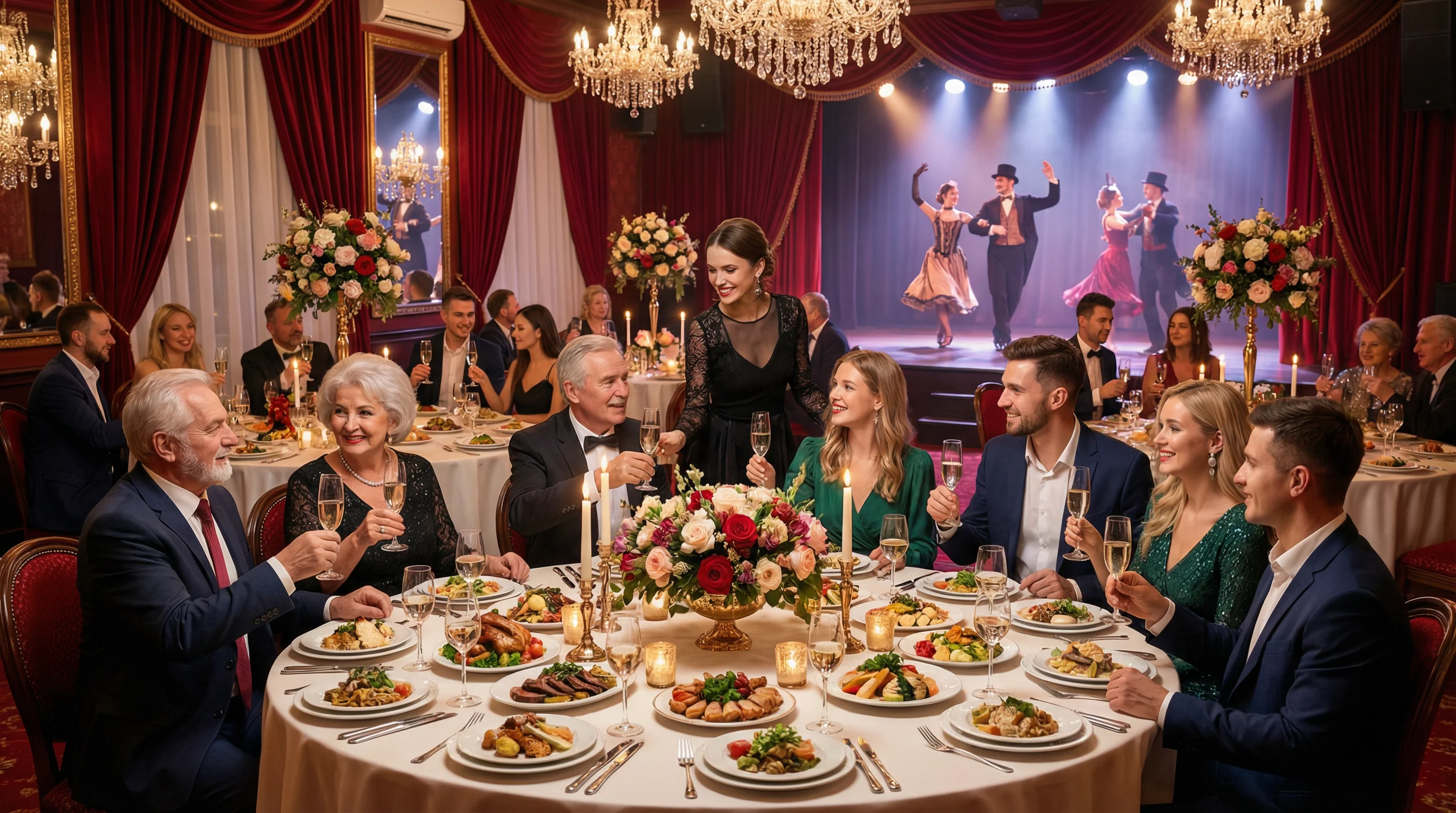  banquet hall during a 50th anniversary celebration