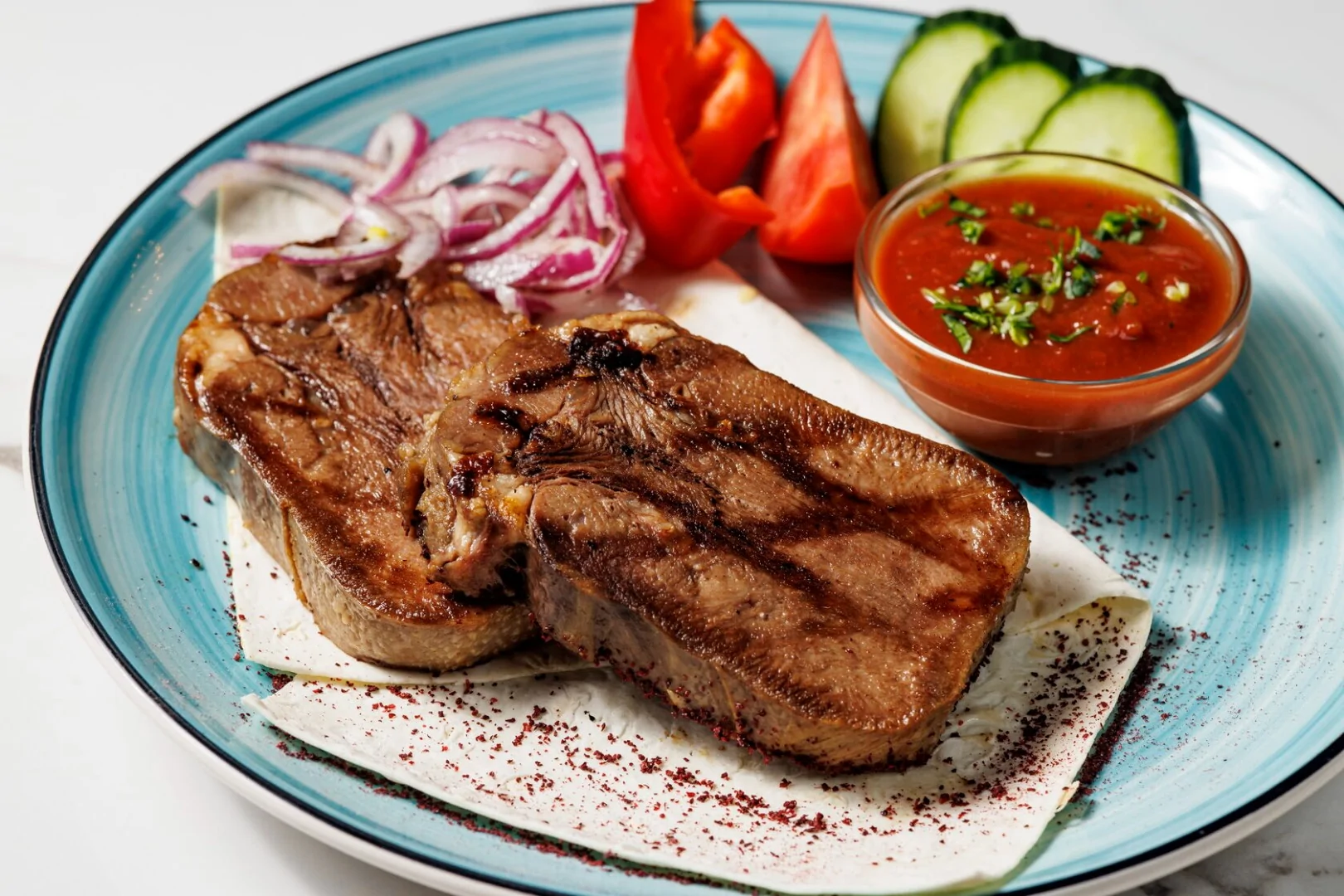 Язык говяжий на гриле